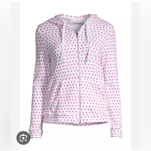 Roller rabbit heart zip up hoodie (size M) - Picture 1 of 3